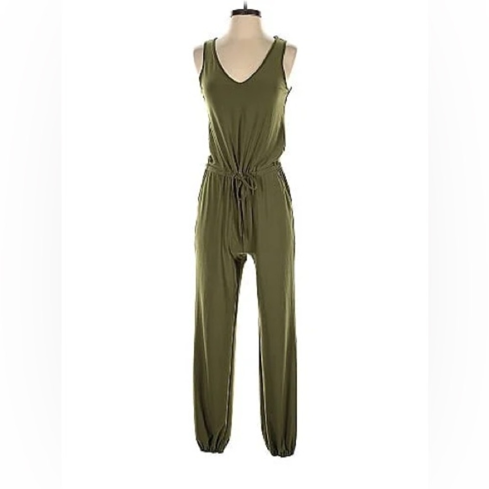 RALPH LAUREN Women’s Olive Green Pocketed Scoop Neck Jumpsuit - Size XS